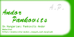 andor pankovits business card